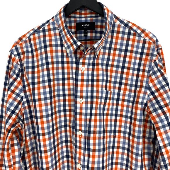 JACK SPADE NEW YORK Palmer Gingham Dobby Button Down Long Sleeve Shirt Size XL - Picture 7 of 16